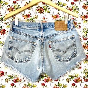Vintage Levi’s 501 Cut Off Distressed Denim Shorts